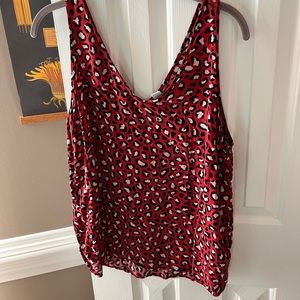 old navy red leopard print tank top